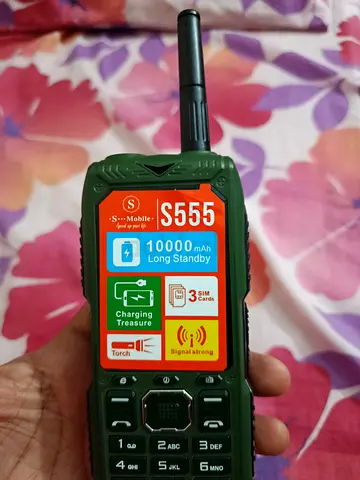 10000 mah big battery 3 SIM mobile with big flash torch and radio