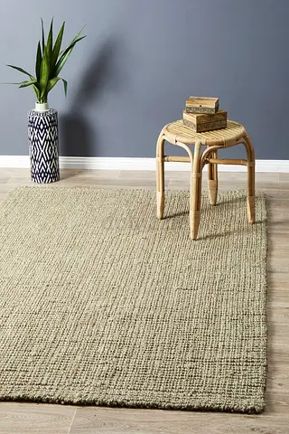 Natural Woven Jute Rug - Neutral Beige, 160x230cm (Approx)