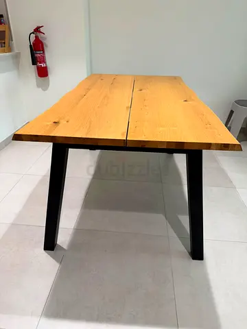 Dining table 90x160 natural oak/black color