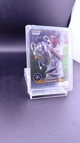 Zinedine Zidane Champions League collectible trading card in clear display case