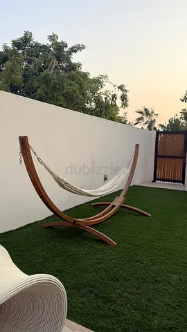 For sale: La Siesta hammock with wooden stand, in perfect condition. Purchased in December and barel