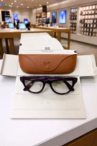 Eyeglasses with Leather Case - Dark Purple
