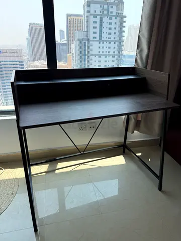 Panhomes Office/study desk with Shelf, wood and metal  with Ergonomic Chair- excellent condition