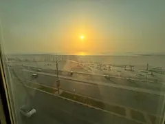 First row from Ajman Corniche. Sea view. Two bedrooms and a living room. Spacious area. Two bathroom