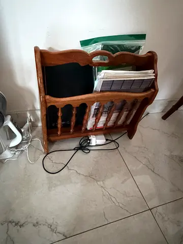 Solid Wood Magazine Rack - Good Condition