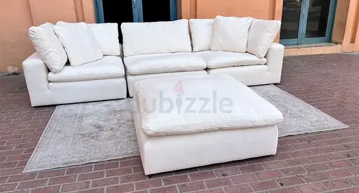 Modular marina home Feather filled sofa with ottoman