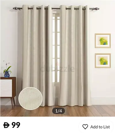 Beige light filtering curtains - set of panels, new condition.