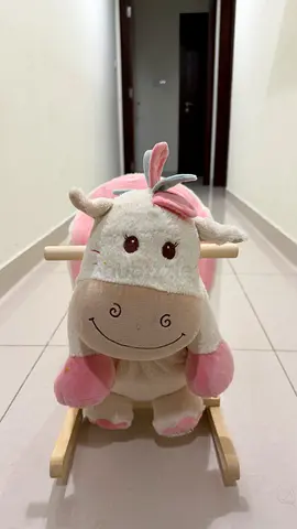 Pink Plush Rocking Cow - Soft Ride-On Toy for Toddlers