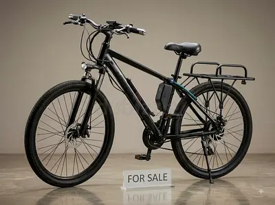 Used electric hybrid bike with rear rack and battery - good condition