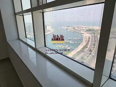 Two Bedroom Apartment for Annual Rent in Al Khan Sharjah with Balcony and Parking, Two Master Bedrooms, Three Bathrooms, Built-in Wardrobes and Open V