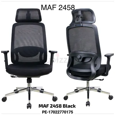Ergonomic Mesh Office Chair with Headrest (MAF 2458) - Black