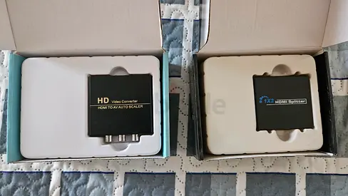 HDMI to AV Video Converter and 1x2 HDMI Splitter Bundle