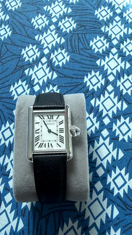 Classic Rectangular Men's Leather Strap Watch - Silver Case, Roman Dial