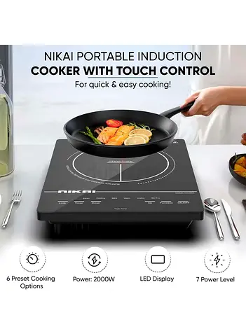 Nikai Portable Induction Cooker 2000W — Touch Control