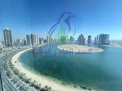Three Bedroom Apartment for Annual Rent in Al Khan Sharjah with Full Sea View Free AC Parking Gym Po