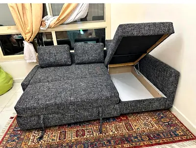 Spacious L-Shape Sofa Bed – Large seating area, Left or Right corner fitting, easy to use and availa