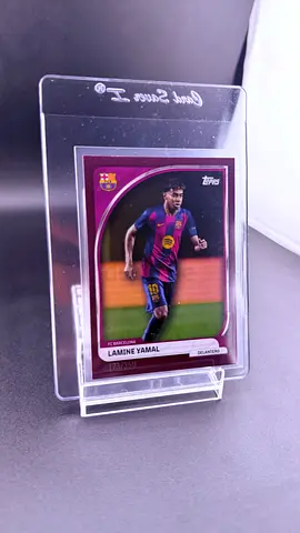 Lamine Yamal Topps Barcelona Football Trading Card - Displayed