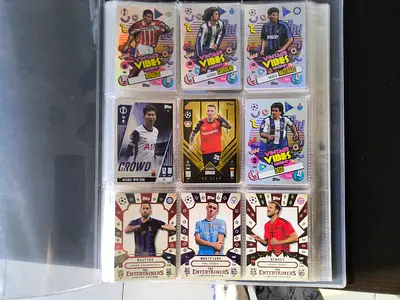 Topps football cards with card file