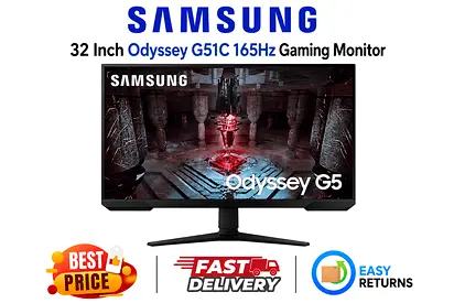 Samsung 32" Odyssey G51C 165Hz Gaming Monitor - Original Box, Accessories - FREE DELIVERY, WARRANTY