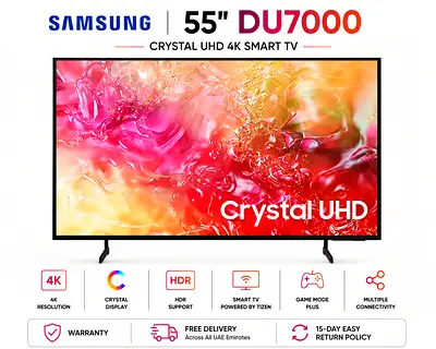Samsung 55″ DU7000 Crystal UHD 4K Smart TV | Crystal Processor 4K | 2024