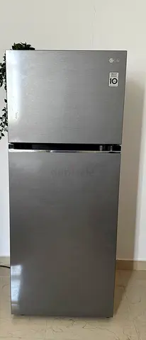 LG Silver Double-Door Refrigerator 395L (68x68x176 CM) – Good Condition, 2-Door Top Freezer