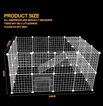 Large Modular Metal Pet Cage / Playpen - 145cm x 75cm x 110cm
