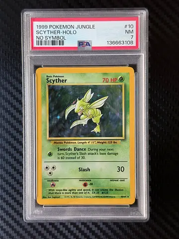 Pokemon Scyther Jungle 1999 NO SYMBOL PSA 7