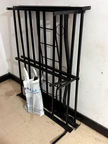 Black Metal Bed Frame / Foldable Bed Base - Good Condition