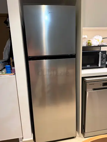 Midea - Stainless Steel Double-Door Refrigerator - Good Condition