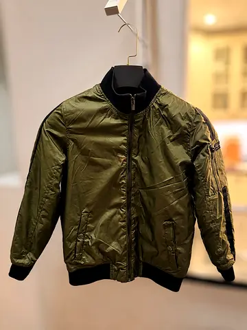 Zara Olive Green Bomber Jacket - Kids Size 140cm (Very Good Condition)