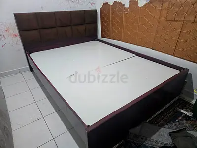 Queen Size Bed Frame with Padded Headboard - Used