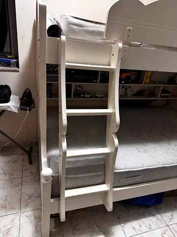 White Wooden Bunk Bed Ladder - Good Condition