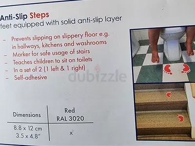 Anti-slip Toilet/Step Stickers - Self-Adhesive Feet Markers