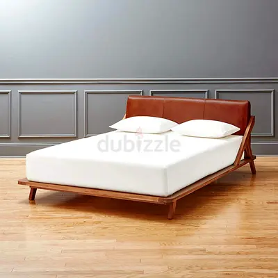 High quality crate and barrel Cb2 Drommen Leather Queen Bed V