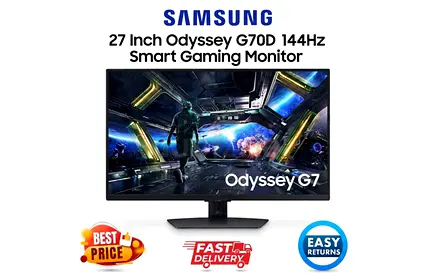 Samsung 27" G70D 144Hz Odyssey Smart Gaming Monitor-Original Box, Accessories-FREE DELIVERY WARRANTY