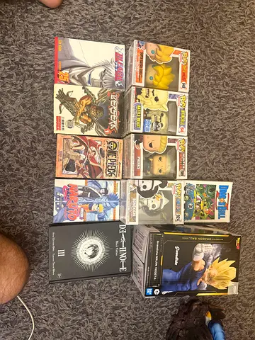 Selling Anime & Manga Collectibles Lot — Funko Pops, Figures & Manga Volumes with set and without