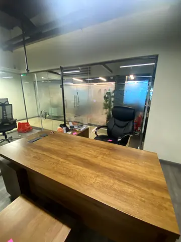 Solid Wood Executive Office Desk - Large Workstation