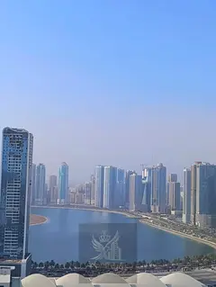 Three-Bedroom Apartment in Al Taawun | Balcony with Direct Al Mamzar Lagoon View | Central AC | Free
