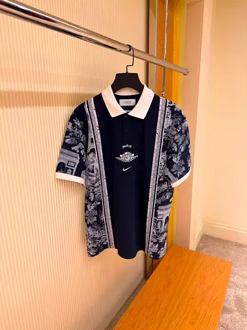 Nike x Dior Paris Polo Shirt — Navy/White
