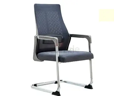 Grey Mesh Visitor/Conference Chair with Cantilever Chrome Frame