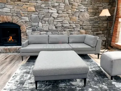 West elm light grey andes sofa