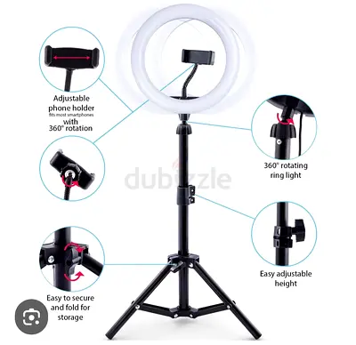 Ring Light with Phone Holder and Adjustable Tripod (360° Rotating) - Good Condition