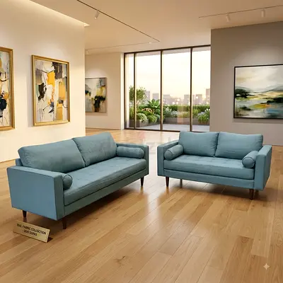 3-seater and 2-seater Sofa Set - Modern Mid-Century Style