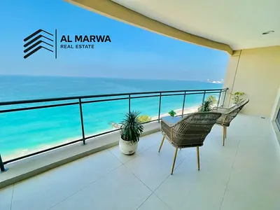 Stunning Direct Beach Views || Luxury 3BR +Maids Room || Private Beach || Fully Furnished || 2 Car Parkings Free || All Amenities