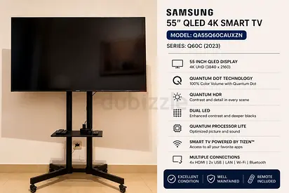 Samsung 55" Q60C QLED 4K Smart TV (2023) - Excellent Condition