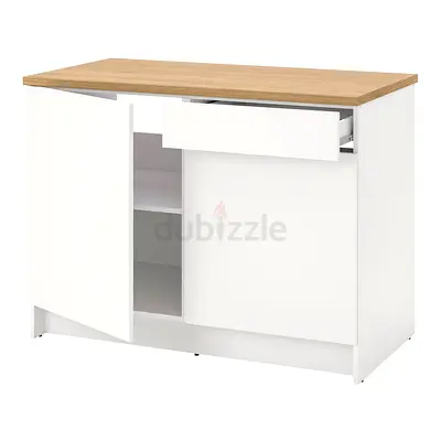 KNOXHULT  Base cabinet with doors and drawer, white,  120 cm