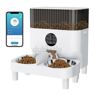 Automatic Pet Feeder with Wi-Fi App Control & Dual Stainless Steel Bowls