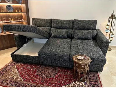 Corner Sofa Bed with Storage
Perfect choice for a family living room. Spacious seating, comfortable