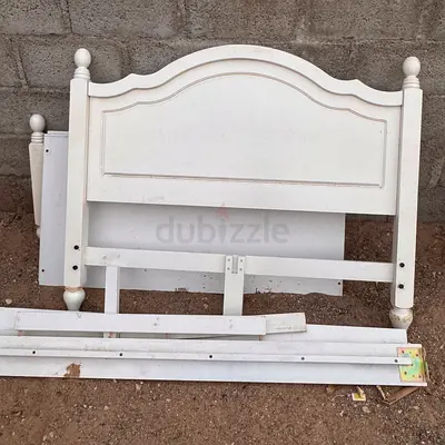 for free White Wooden Queen Size Bed Frame Headboard & Slats - Used free
