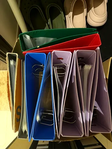 Set of 10 Assorted Ring Binders / File Folders - Used, Good Condition